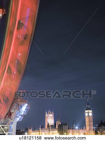 Stock Photo - Fairground Wheel at night. Fotosearch