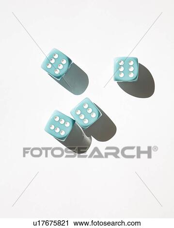 Stock Image - Four Dice against white. Fotosearch