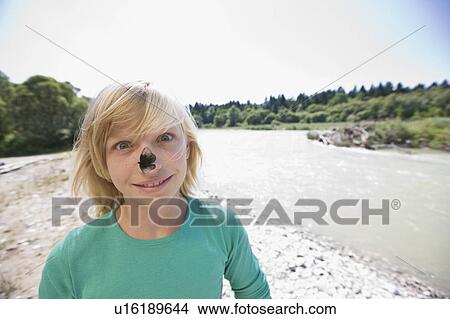 Picture - girl and butterfly. Fotosearch