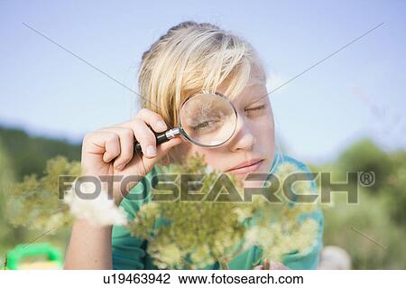 girl examines a flower View Large Photo Image Stock Image - girl examines a flower. Fotosearch