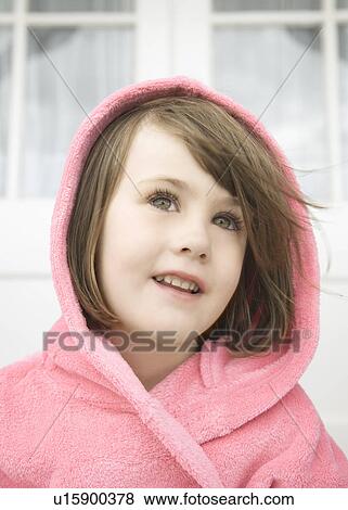 Girl in bathrobe View Large Photo Image Stock Photo - Girl in bathrobe. Fotosearch