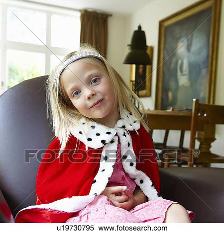 Stock Photography - Girl wearing a queen's costume. Fotosearch