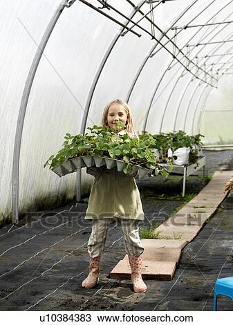 Girl with green plants View Large Photo Image Stock Image - Girl with green plants. Fotosearch