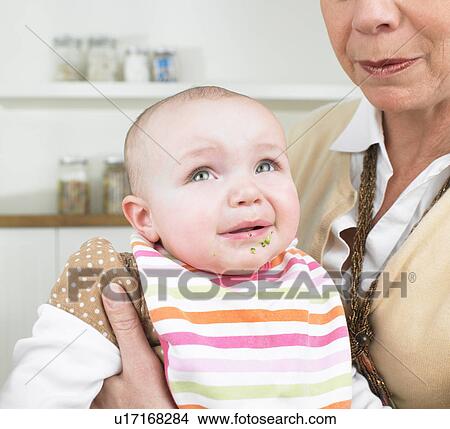 Picture - Grandmother and baby. Fotosearch
