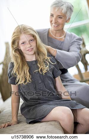 Stock Photograph - grandmother and girl. Fotosearch