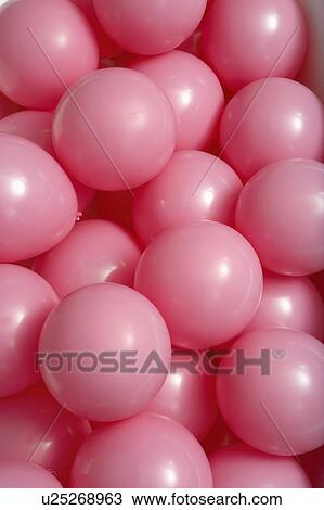Stock Image - Group of pink balloons. Fotosearch