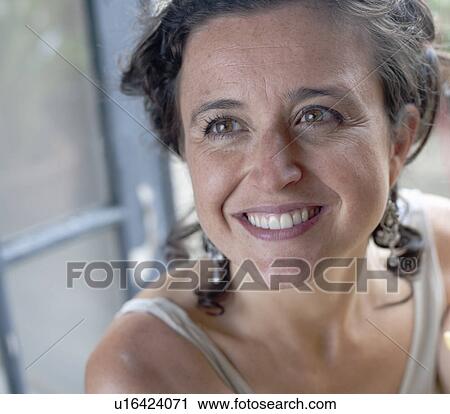 happy woman in garden door View Large Photo Image Stock Image - happy woman in garden door. Fotosearch