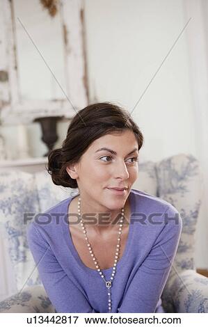 happy woman smiling View Large Photo Image Stock Photo - happy woman smiling. Fotosearch