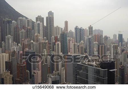 Stock Photo - High rise buildings in Hong Kong. Fotosearch