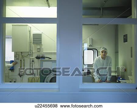 Stock Photo - Laboratory Clean Room Technician. Fotosearch