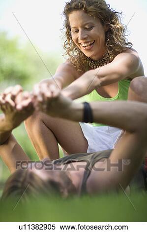 Man and woman joking around View Large Photo Image Stock Photography - Man and woman joking around. Fotosearch