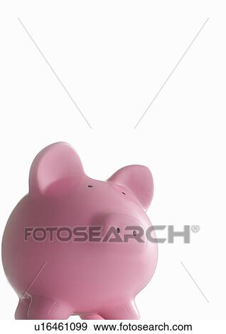 Stock Photo - Piggy bank against white. Fotosearch