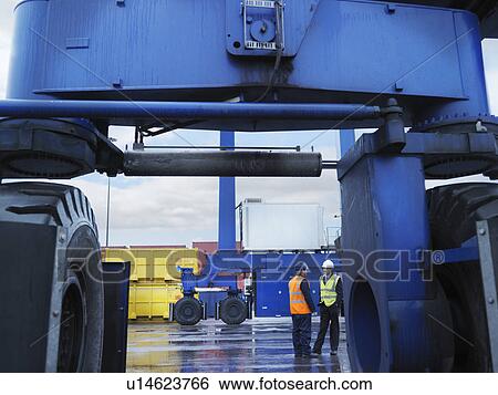 Port Workers In Container Port View Large Photo Image Stock Photograph - Port Workers In Container Port. Fotosearch