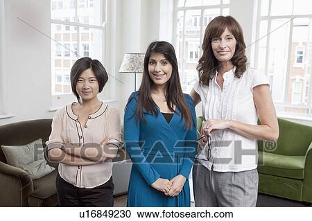 Portrait of 3 business women, View Large Photo Image Stock Image - Portrait of 3 business women,. Fotosearch
