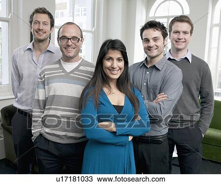 Portrait of 5 business people View Large Photo Image Stock Image - Portrait of 5 business people. Fotosearch