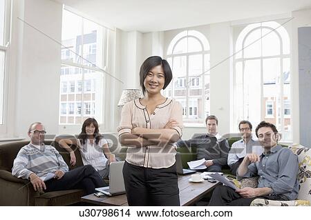 Picture - Portrait of 6 young business people. Fotosearch