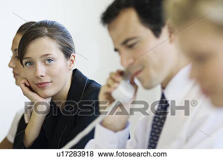 Portrait of a business woman smiling View Large Photo Image Stock Photo - Portrait of a business woman smiling. Fotosearch
