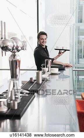 Portrait of a Waiter View Large Photo Image Stock Photo - Portrait of a Waiter. Fotosearch