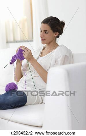 pregnant woman content with knitting View Large Photo Image Stock Image - pregnant woman content with knitting. Fotosearch