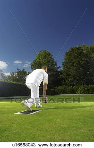 rear view of bowler View Large Photo Image Stock Image - rear view of bowler. Fotosearch
