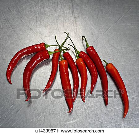 Red chilies on a steel surface View Large Photo Image Stock Image - Red chilies on a steel surface. Fotosearch