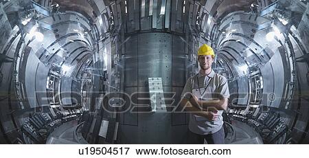 Stock Photo - Scientist Inside A Fusion Reactor. Fotosearch