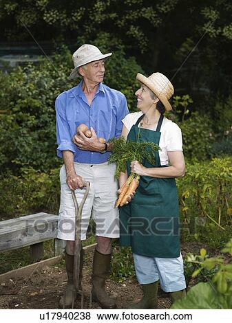 Senior couple with vegetables View Large Photo Image Stock Photo - Senior couple with vegetables. Fotosearch