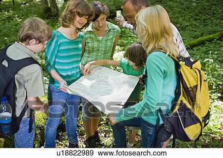 teacher and pupils at the wood View Large Photo Image Stock Photo - teacher and pupils at the wood. Fotosearch