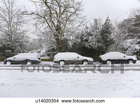 Three snow covered cars parked View Large Photo Image Picture - Three snow covered cars parked. Fotosearch