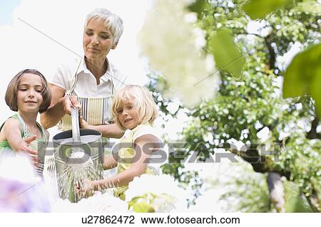woman and girls in garden View Large Photo Image Stock Image - woman and girls in garden. Fotosearch