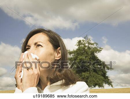 Woman Blowing Nose View Large Photo Image Stock Photography - Woman Blowing Nose. Fotosearch