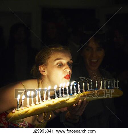 Woman celebrating her birthday View Large Photo Image Stock Image - Woman celebrating her birthday. Fotosearch