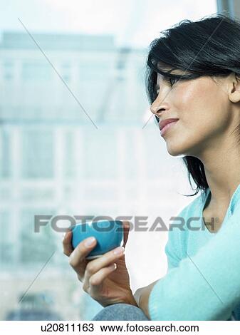 Woman drinking coffee View Large Photo Image Stock Image - Woman drinking coffee. Fotosearch