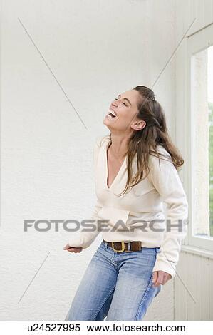 Stock Photography - Woman laughing. Fotosearch