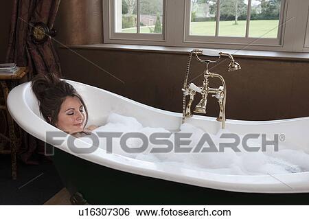 woman relaxing in luxury bath View Large Photo Image Stock Photograph - woman relaxing in luxury bath. Fotosearch