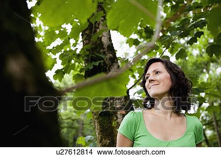 Woman Standing In The Woods View Large Photo Image Picture - Woman Standing In The Woods. Fotosearch