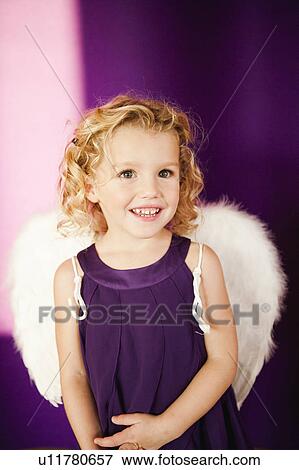 young girl in angel costume View Large Photo Image Stock Photo - young girl in angel costume. Fotosearch