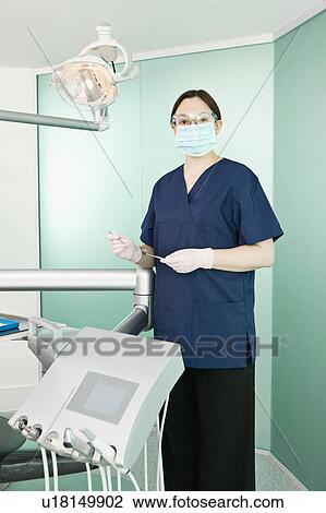 Stock Image - A portrait of a female dentist. Fotosearch