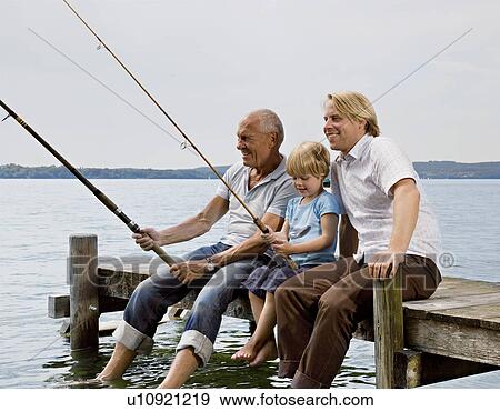 boy fishing with grandfather, father View Large Photo Image Stock Photo - boy fishing with grandfather, father. Fotosearch
