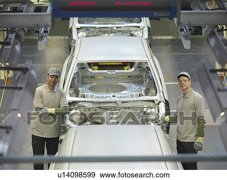 Stock Photo - Car Plant Production Line From Above. Fotosearch