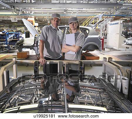 Car Plant Workers In Factory View Large Photo Image Stock Image - Car Plant Workers In Factory. Fotosearch