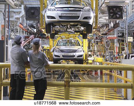 Car Workers Inspecting Production Line View Large Photo Image Stock Photo - Car Workers Inspecting Production Line. Fotosearch