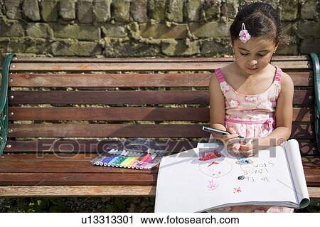 Stock Image - Child drawing. Fotosearch