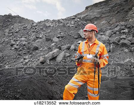 Coal Miner With Walkie Talkie View Large Photo Image Stock Image - Coal Miner With Walkie Talkie. Fotosearch