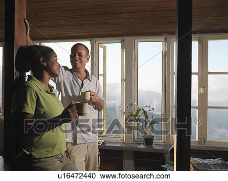 Stock Image - Coffee Workers Drinking Coffee. Fotosearch