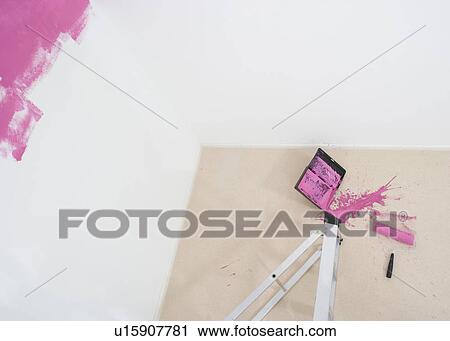 collapsed stepladder and spilt paint View Large Photo Image Stock Image - collapsed stepladder and spilt paint. Fotosearch