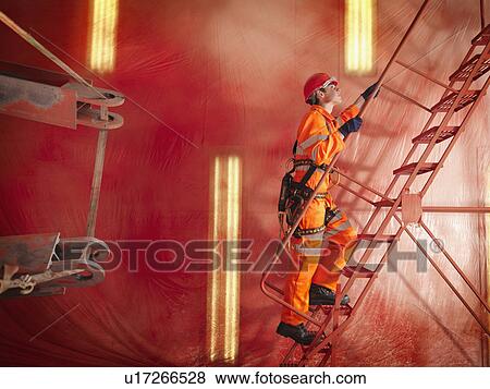 Crane Worker Ascending Stairs View Large Photo Image Stock Photo - Crane Worker Ascending Stairs. Fotosearch