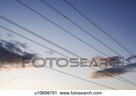 Stock Image - Electricity power cables. Fotosearch