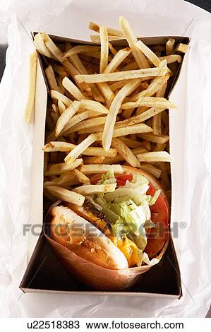 Stock Image - Fast food in take out box. Fotosearch