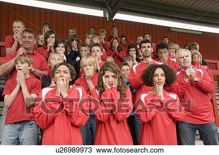 Group of nervous football supporters View Large Photo Image Stock Image - Group of nervous football supporters. Fotosearch